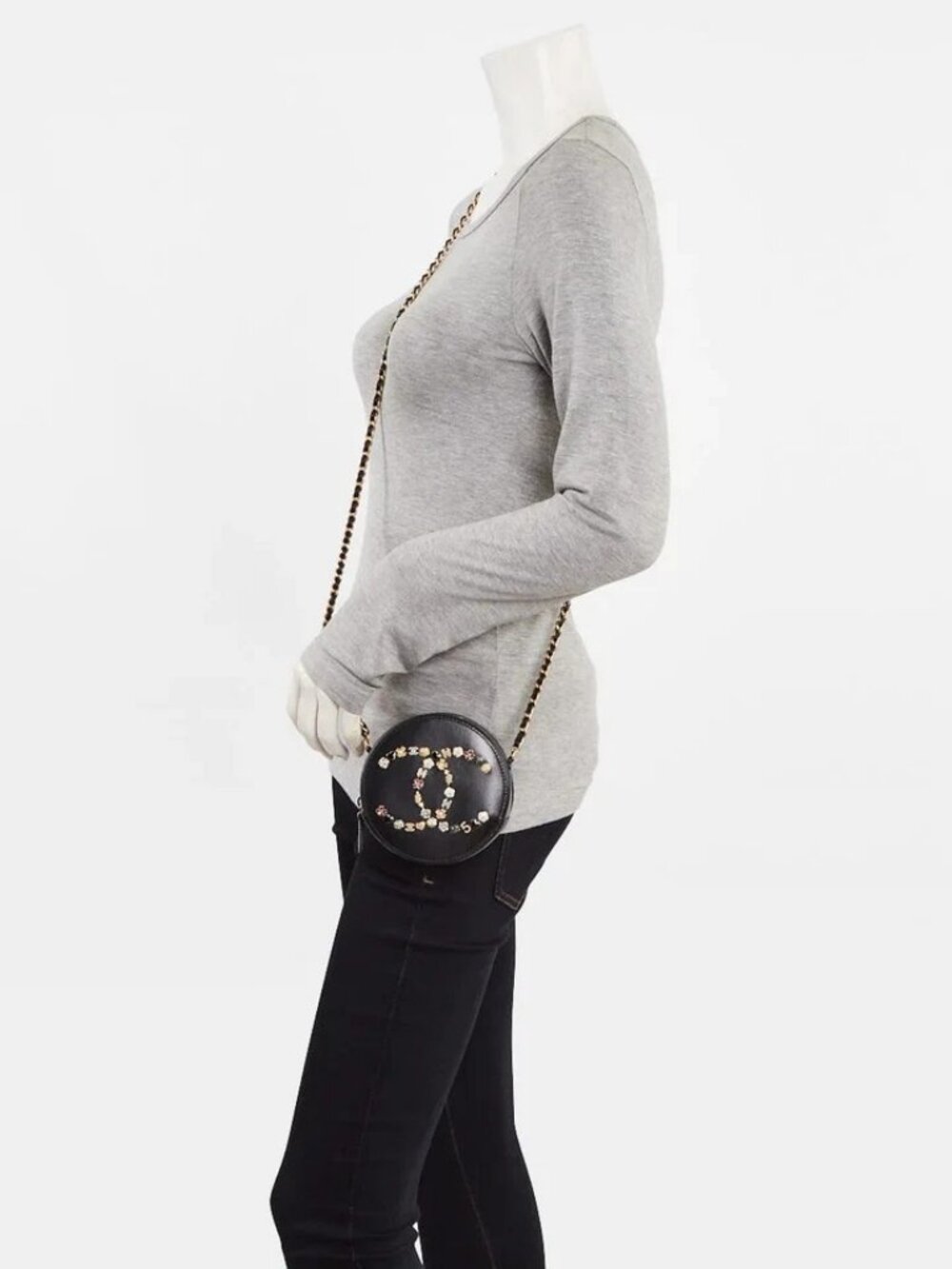 Chanel Black Quilted Lambskin Leather Lucky Charms Round Crossbody Bag - Picture 3 of 9